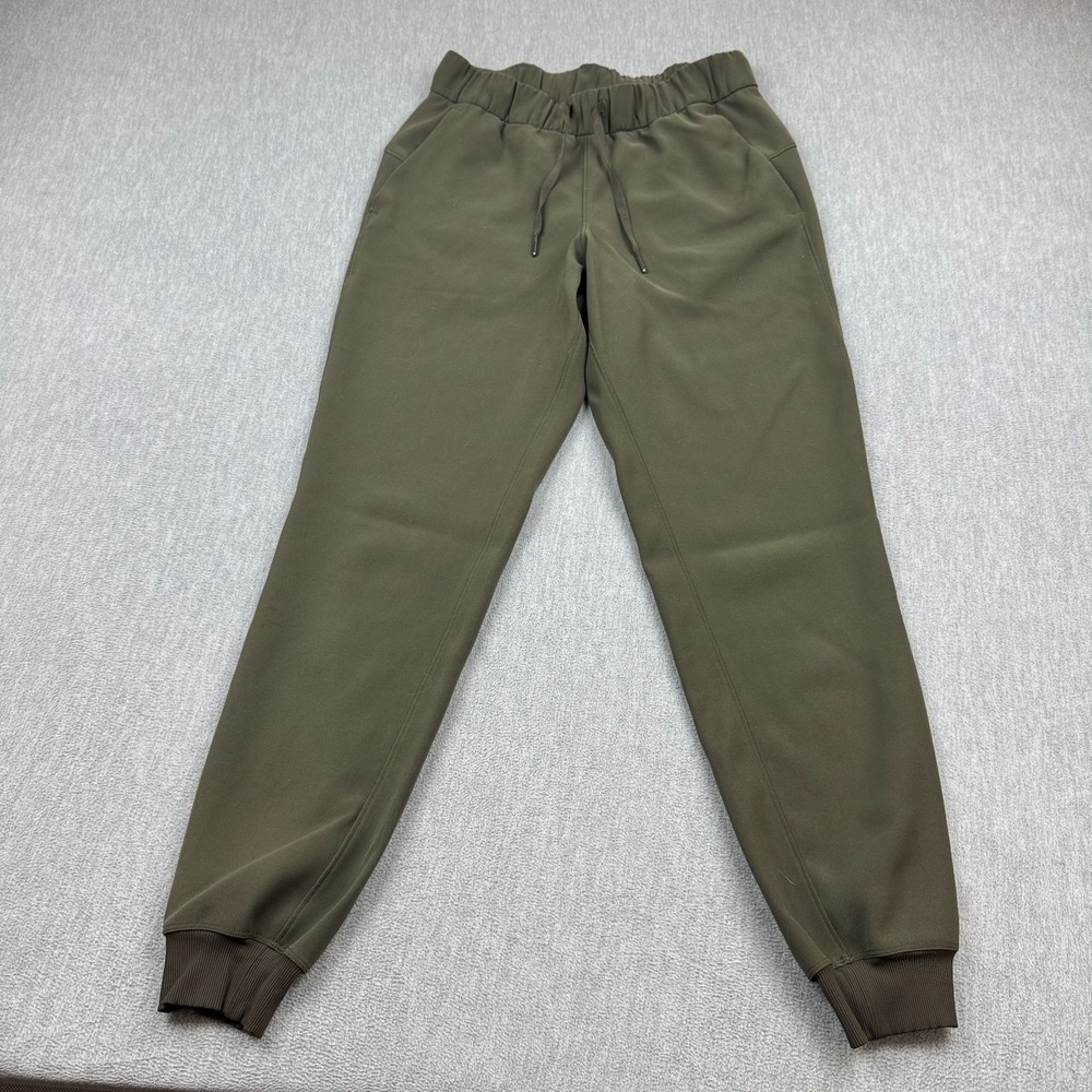Lululemon On The Fly Jogger Pants Womens 6 Green Woven Athletic Casual Everyday